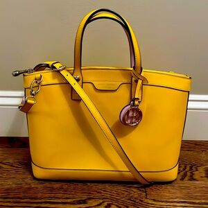 Henri Bendel golden yellow leather tote